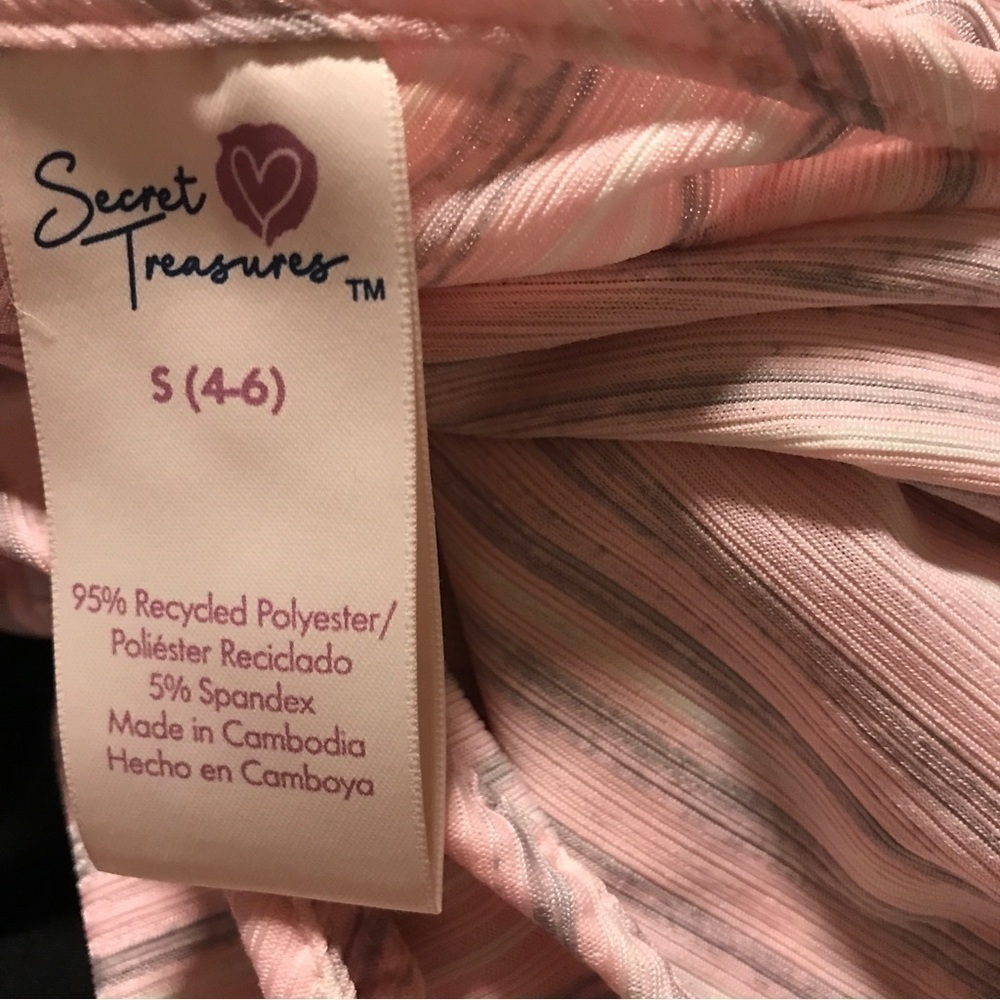 3/$15 *New* secret treasures pink stripe pajama top - Picture 7 of 8